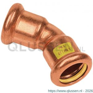 Bonfix M-Press RK roodkoper Gas bocht 45 graden 16x16 mm 500607