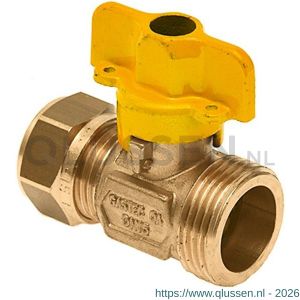 Bonfix gaskogelkraan 22 mm knel x 1 inch buitendraad 50415