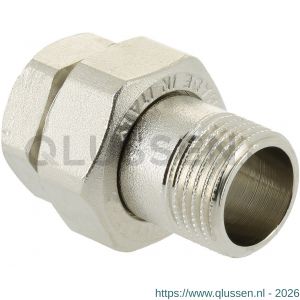 Bonfix 3-delige rechte koppeling 3/8 inch binnendraad x 3/8 inch buitendraad nikkel 70261AN