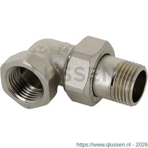Bonfix 3-delige kniekoppeling 1/2 inch binnendraad x 1/2 inch buitendraad nikkel 70281AN