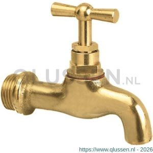 Bonfix tapkraan 1/2 inch glad uitloop messing 71110