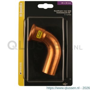 Bonfix blister M-Press roodkoper RK gas insteekbocht 90 graden 28x28 mm 802625