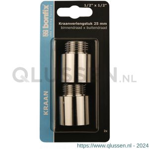 Bonfix blister kraanverlengstuk 1/2 inch binnendraad x 1/2 inch buitendraad 25 mm 2 stuks 811730