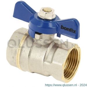 Bonfix kogelkraan 1/2 inch binnendraad x 1/2 inch binnendraad met blauwe vlindergreep PN25 92162