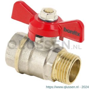 Bonfix kogelkraan 1/2 inch binnendraad x 1/2 inch buitendraad met vlindergreep PN25 92326