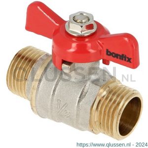 Bonfix kogelkraan 3/8 inch buitendraad x 3/8 inch buitendraad met vlindergreep 92560