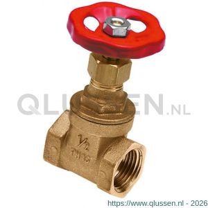 Bonfix schuifafsluiter 2x 6 inch binnendraad met rood handwiel 92855