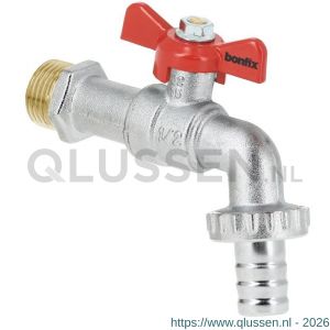 Bonfix kogeltapkraan met slangaansluiting 1/2 inch nikkel met vlinder 92951