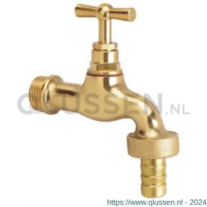 Bonfix sanitaire tapkraan 3/4 inch gepolijst messing met kruk en wartel 98205