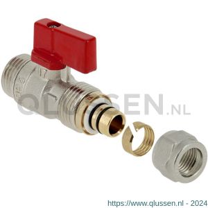 Bonfix kogelkraan 1/2 inch x 16 mm knel voor collector rood 99647