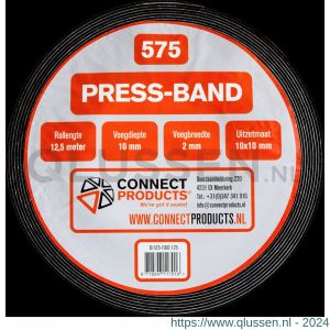 Connect Products Seal-it 575 Press-band compriband 10/4 mm zwart rol 8 m SI-575-1004-008