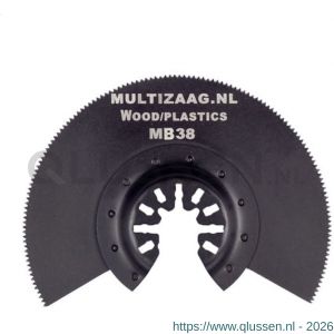 Multizaag MB38 segmentzaagblad HSS halve maan Universeel 80 mm diameter blister 5 stuks UNI MB38 BL5