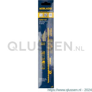 Multizaag MZBIM-429 reciprozaagblad bi-metaal Universeel breedte 19 mm TPI 2,1-4,3 lengte 225 mm dikte 1,25 mm UNI MZBIM-429