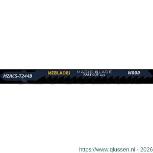 Multizaag MZBlades MZHCS-T244D decoupeerzaagblad Universeel hout speed gezet en geslepen tandafstand 4-5,2 mm lengte 100 mm dikte 1,5 mm UNI MZHCS-T244D