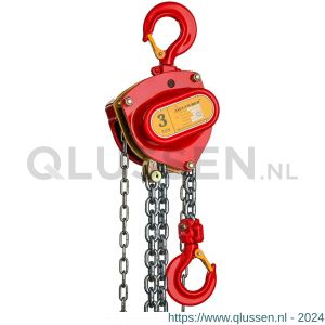 Delta Red Premium handkettingtakel 3 ton met 10 m hijshoogte 1 part 1,5 x sneller hijsen DR.0.04103110