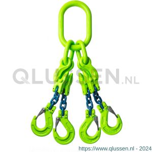 Deltalock Grade 100 hijsketting 4-sprong 13 mm x 1 m klephaak en inkorthaak WLL gebaseerd op 0-45 graden YE.10.4SKI.13.010