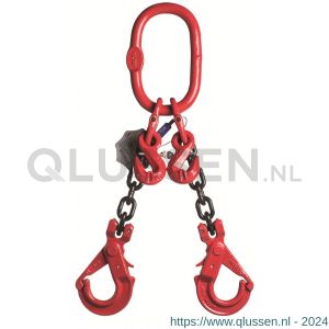 Deltalock Grade 80 hijsketting 2-sprong 10 mm x 2 m veiligheidshaak en inkorthaak WLL gebaseerd op 0-45 graden YE.8.2SVI.10.020